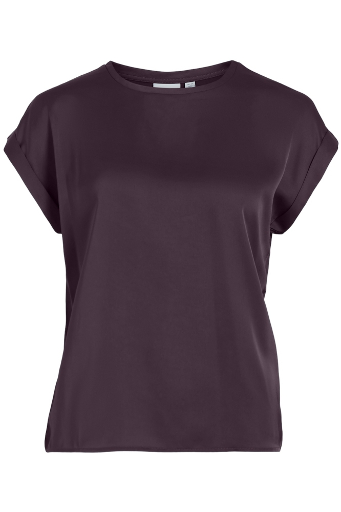VIELLETTE S/S SATIN TOP - NOOS 14059563 PLUM PERFECT